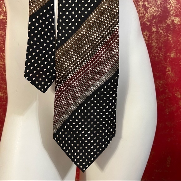 MISSONI NAVY BLUE WOOL SILK HEARTS NECKTIE - Picture 2 of 8